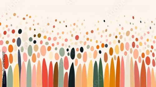 Abstract colorful background with shapes. Mid-century modern.