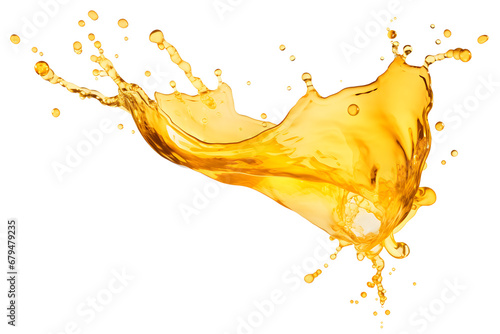 yellow liquid splash isolated on transparent background - design element PNG cutout