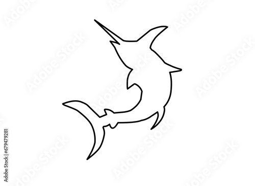 Marlin Fish Line Icon 