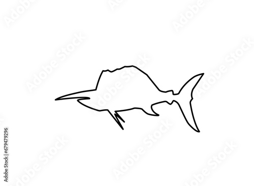 Marlin Fish Line Icon 