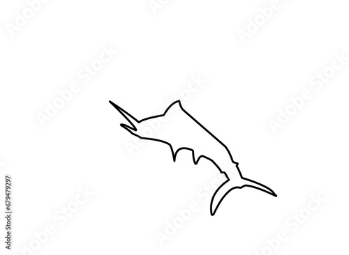 Marlin Fish Line Icon 