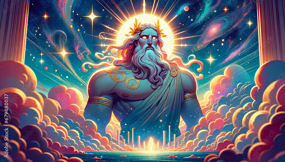 Hyperion, a Titan from Greek mythology, depicted in a whimsical animated art style