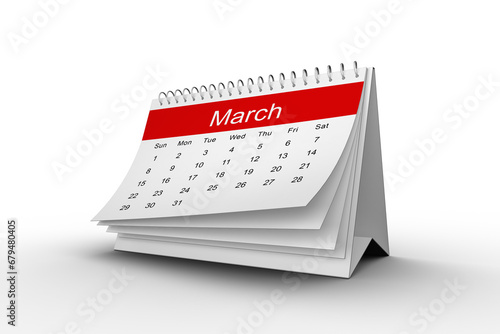 Digital png illustration of calendar with march card on transparent background