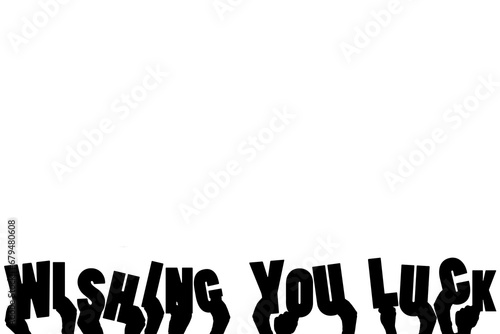 Digital png illustration of hands and wishing you lock text on transparent background