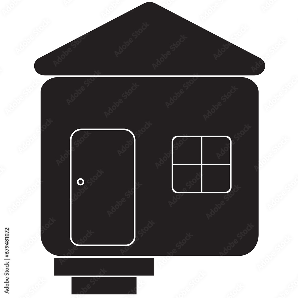 Digital png illustration of black house on transparent background Stock ...