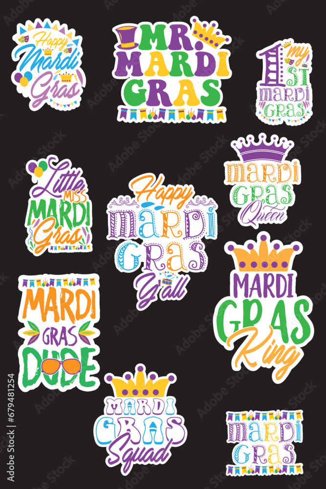 Mardi Gras Stickers Designs