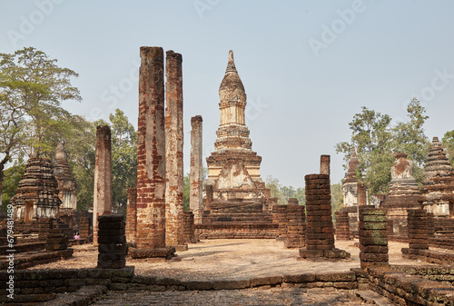 Wat Chedi Chet Thaeo in Si Satchanalai, an ancient satellite city of Sukothai, Thailand photo