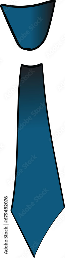 Digital png illustration of blue tie on transparent background