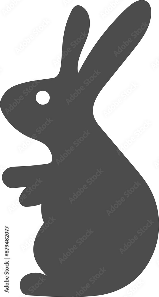 Naklejka premium Digital png illustration of grey rabbit on transparent background