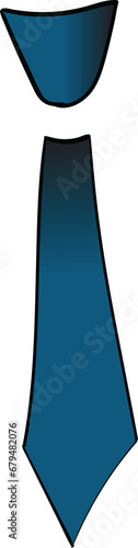Digital png illustration of blue tie on transparent background