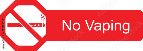 Digital png illustration of red negation symbol with no vaping text on transparent background