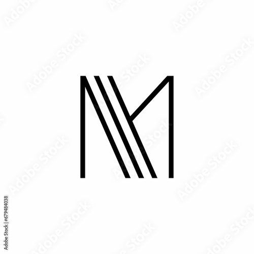 Logo M MH, HM Abstract Letters Logo Monogram Vector Art