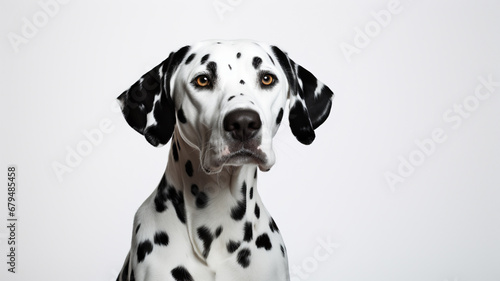 Adorable Dalmatian dog on white background. AI Generative © Miry Haval