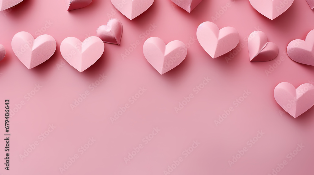 Folded hearts valentine's day background. generative ai