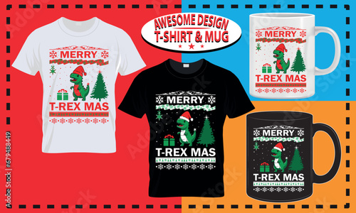 Santa loves christmas day t-shirt and mug design, happy christmas typography custom, vector best for print design. 