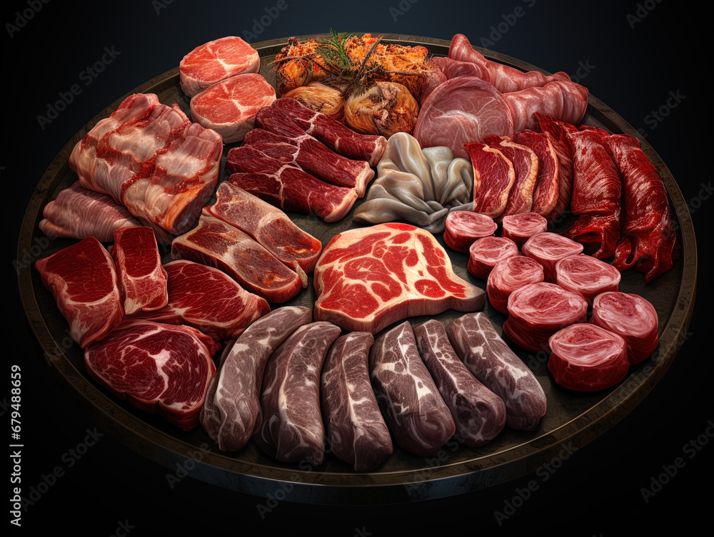 butcher cutting meat, generative ai butcher cutting meat, generative ai
