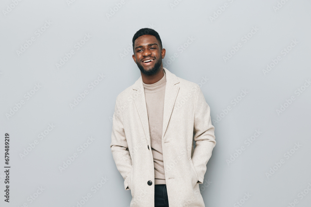 Obraz premium man african happy confident portrait young american smile emotion american smiling black