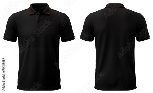 black t shirt template with front and black view. Realistic 3d high quality isolated render 