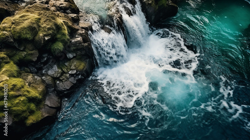 water flowing into the water HD 8K wallpaper Stock Photographic Image 