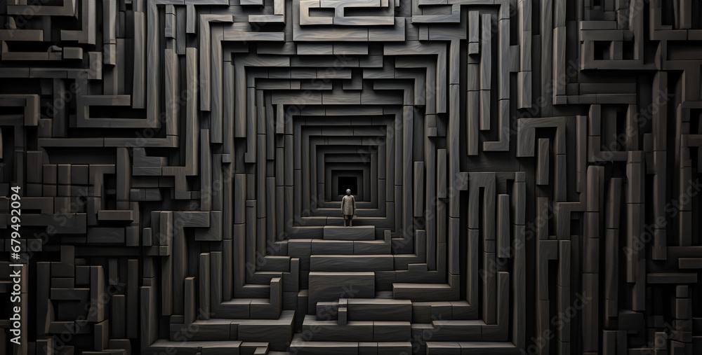 Linear Labyrinth is a maze of intersecting lines, background with ...
