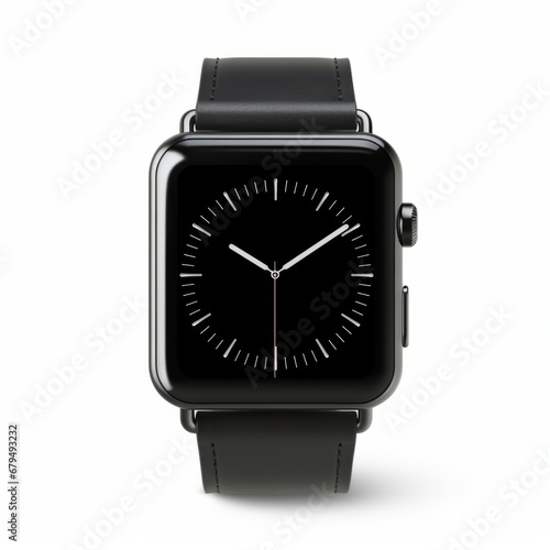 Wrist smart watch mock-up with black strap isolated