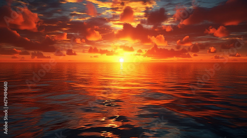 sunset in the sea HD 8K wallpaper Stock Photographic Image 