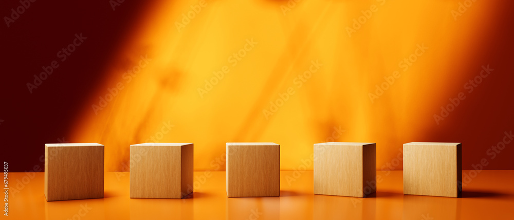 Square blocks and cubes - geometric shapes - 3D render Square blocks and cubes - geometric shapes - 3D render