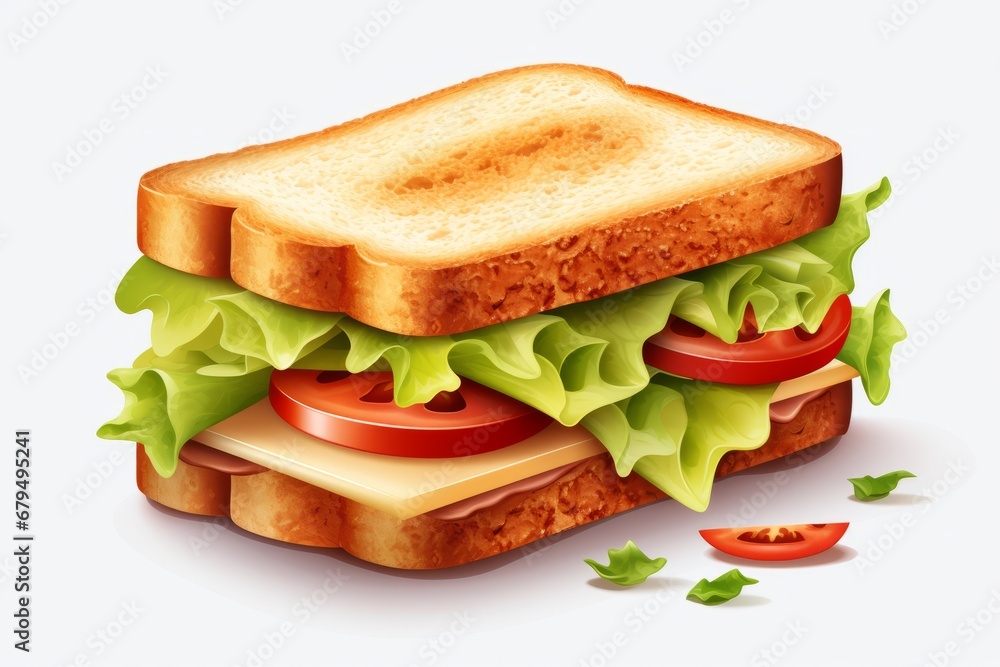 Sandwich isolated on white background. Illustration Sandwich isolated on white background. Illustration