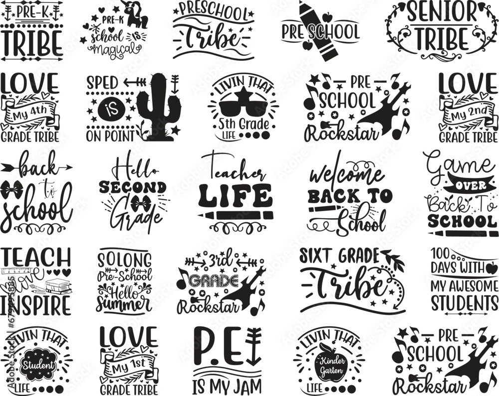 School SVG And Tshirt Design Bundle, School SVG Quotes Design t shirt