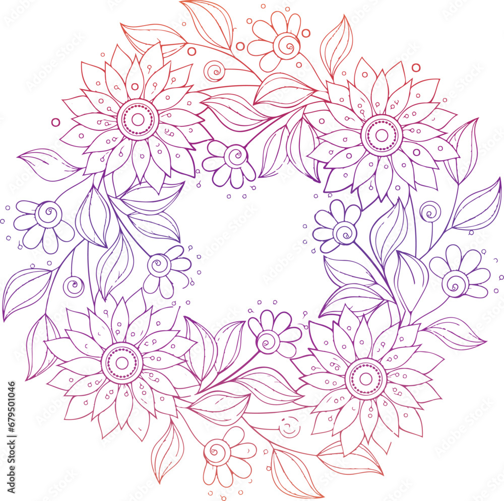 Flower drawing decoration vector illustration Celebrations