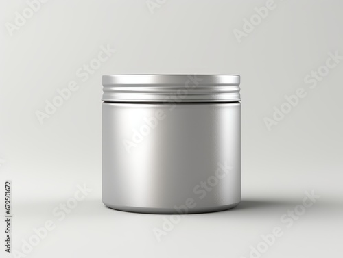 mock up Aluminum Jar with a neutral background