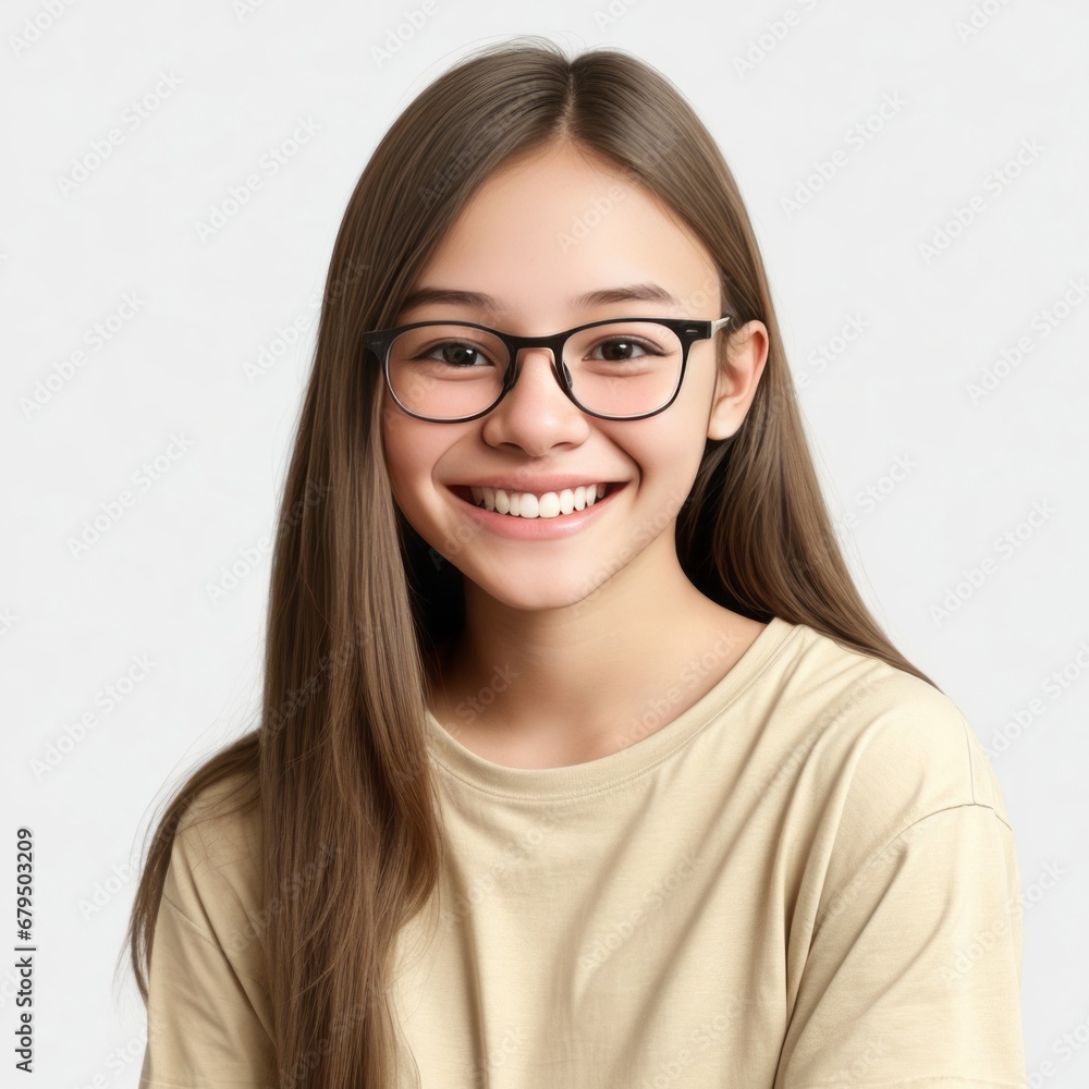 Smiling Female Student for Education and School Concept