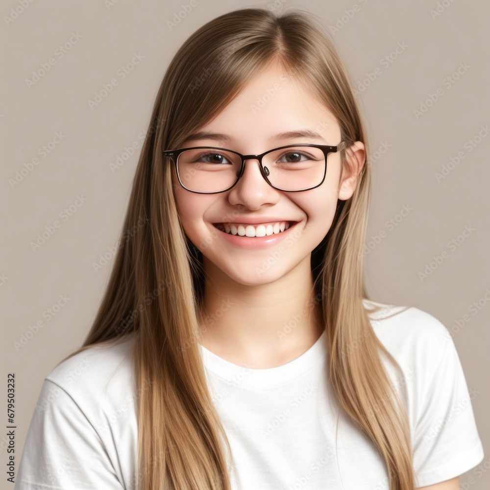 Smiling Female Student for Education and School Concept