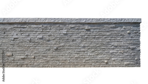 stack of stone brick wall isolated on a transparent background . cutout or clipping path. 