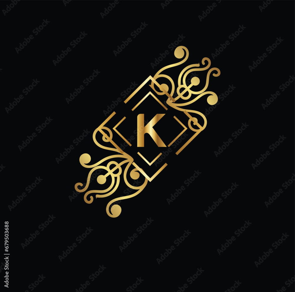 monogram latter logo design with golden color monogram latter logo design with golden color