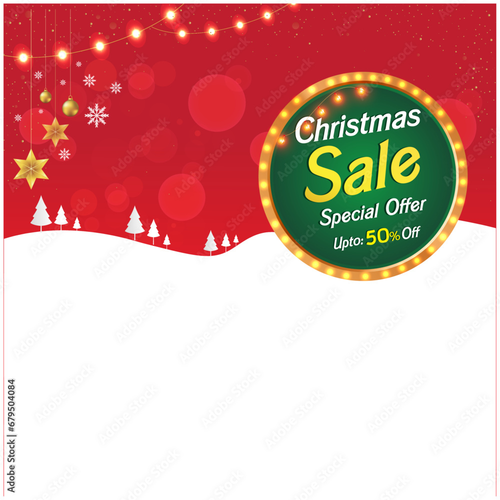 Christmas Sale Advertisement Template Design Vector, Deals, Discounts, offer Poster