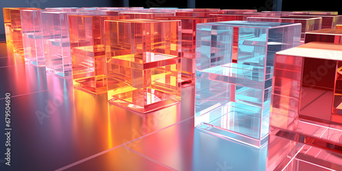 3D Glass Cubes Soft Picture