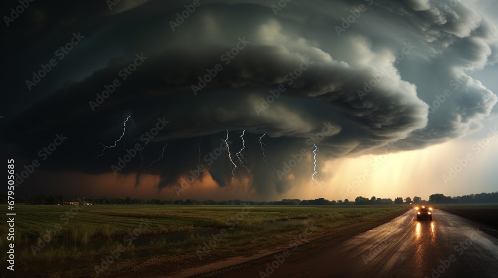 A virtual supercell storm escalates, prompting drones to conduct research and risk assessment A virtual supercell storm escalates, prompting drones to conduct research and risk assessment