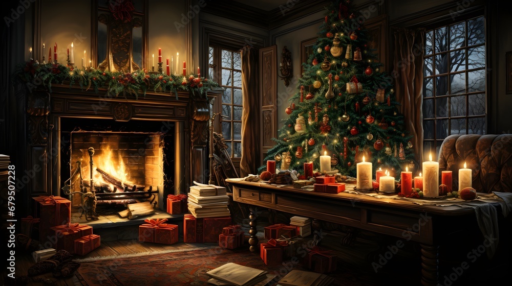A cozy, festive Christmas scene