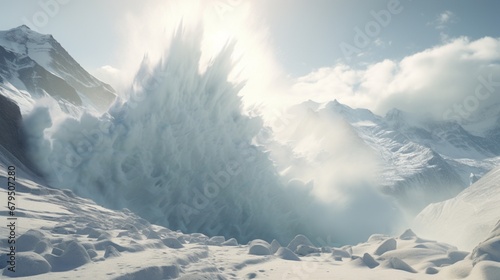 an avalanche cascading down a synthetic mountain