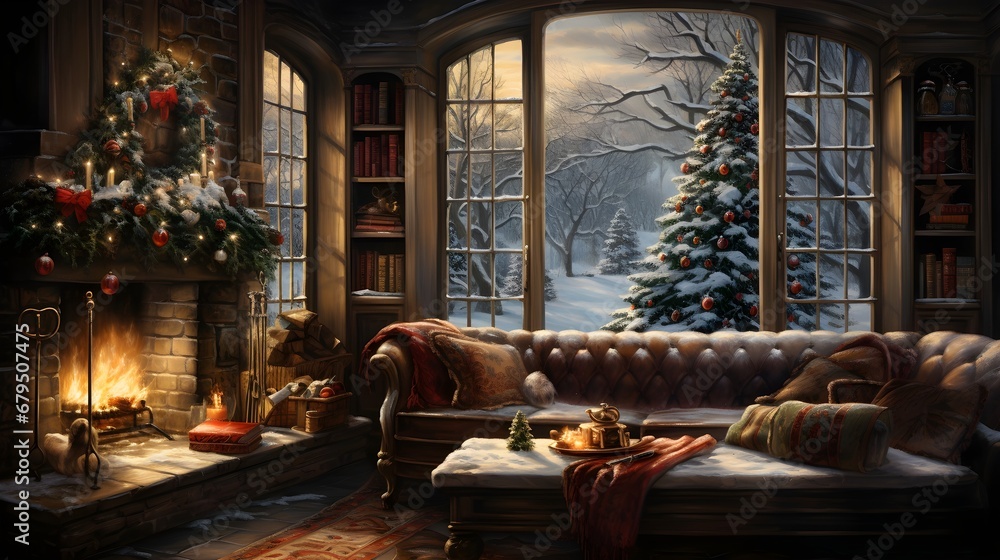 A cozy, festive Christmas scene