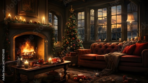 A cozy  festive Christmas scene