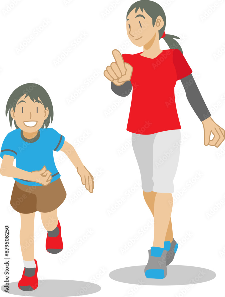 ランニングを楽しむ親子