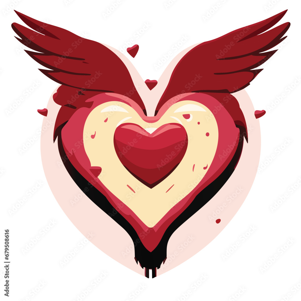 Abstract Love Heart with wings vector illustration Abstract Love Heart with wings vector illustration