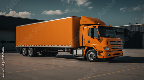 A large orange truck