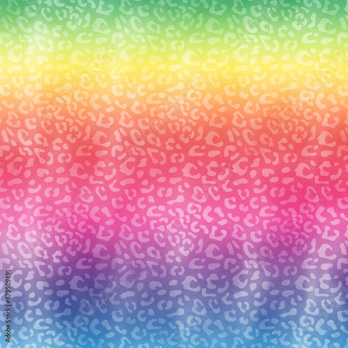 Rainbow Leopard Print Background - Multicolour Animal Print Texture Image