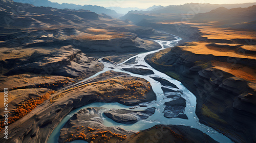 aerial view of the river