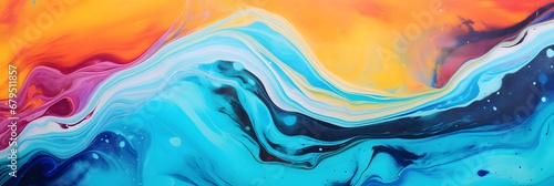 abstract marbled acrylic oil paint ink painted waves pattern .