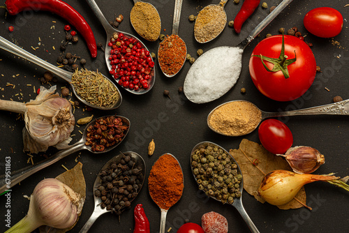 cover for a cookbook with spices