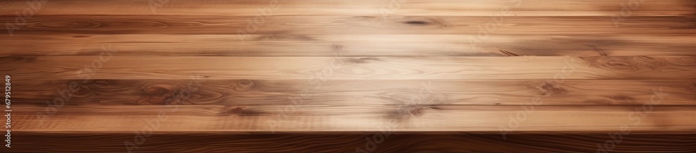 A blank empty wooden table top for product placement. Generative AI